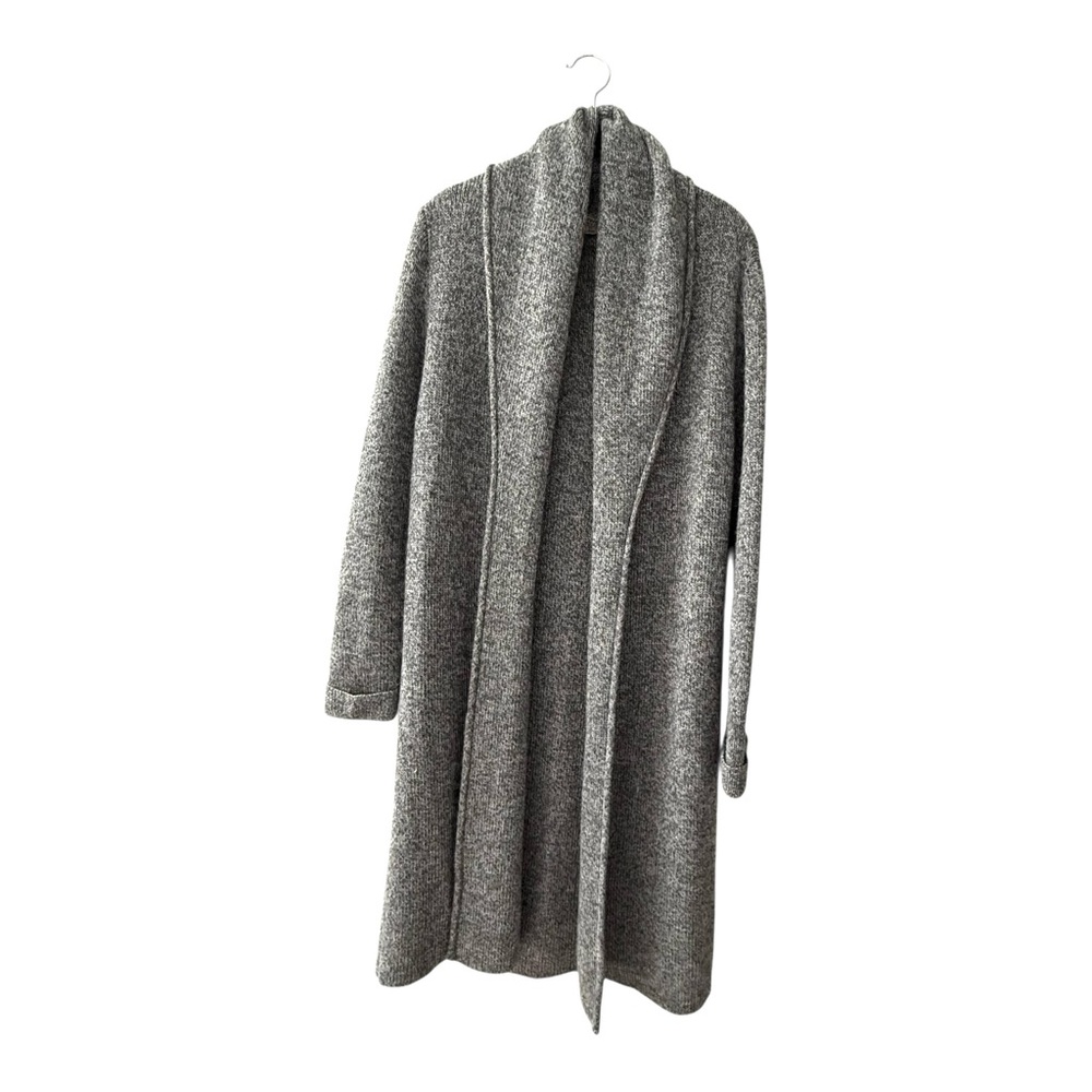 Peruvian Link Marled Alpaca Cardigan in Grey Once Size